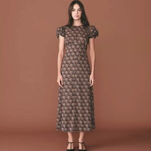 Doen - Rhodia Dress - Small - Noir Forest Floral - EUC